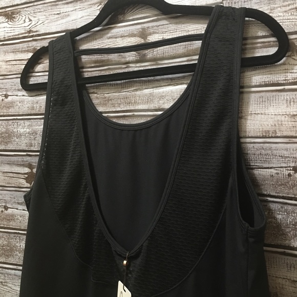 Calia Open Back Black Mesh Workout Tank Top XL - Picture 1 of 8
